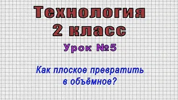 Технология 2 класс (Урок№5 - Как плоское превратить в объёмное?)